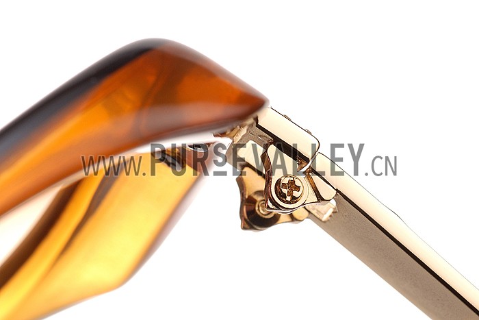 Hermes Studded Carriage Detail Brown Frame Sunglasses 308093