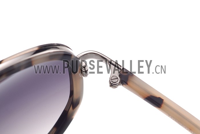 Tom Ford Cyrille Aviator Animal Print Frame Sunglasses 307898