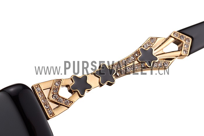 Christian Dior Cat Eye With 3 Stars Black Gold Sunglasses 308022