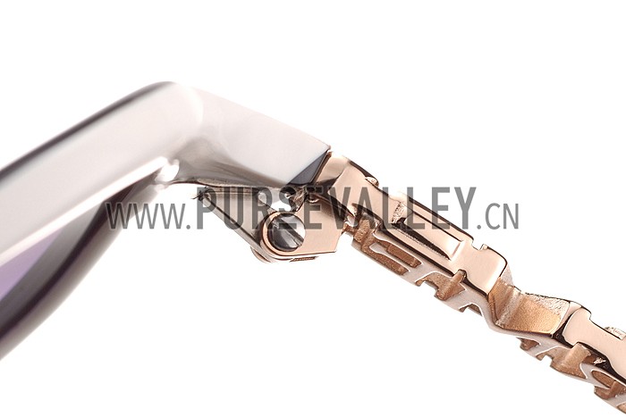 Hermes Large Oversized White Frame Sunglasses with Metallic Logo 308105