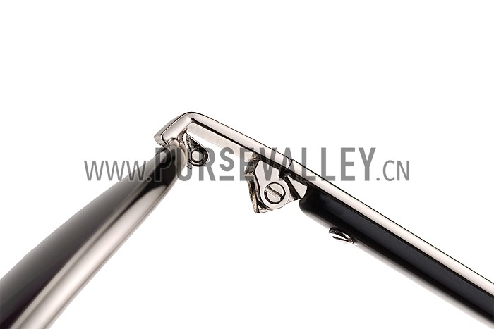 Gucci Aviator Web Detail Silver Temple Grey Lenses Sunglasses 308142