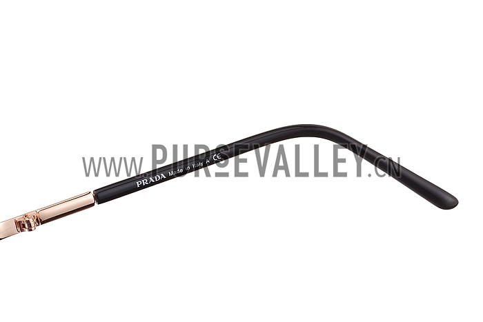 Prada Aviator Gold Frame Black Temples Sunglasses 308228