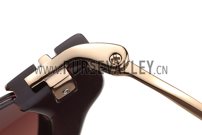 Miu Miu Rounded Cut Off Cat-Eye Brown Sunglasses 308041