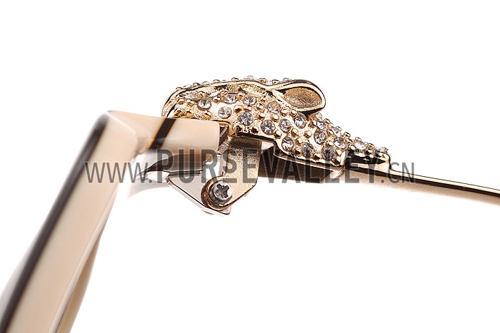 Cartier Panthere Wild de Cartier Beige Frame Sunglasses 308068