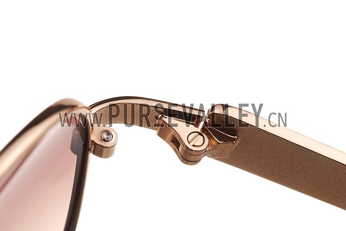 Cartier Panthere Aviator Gold Frame Brown Lense Sunglasses 308128