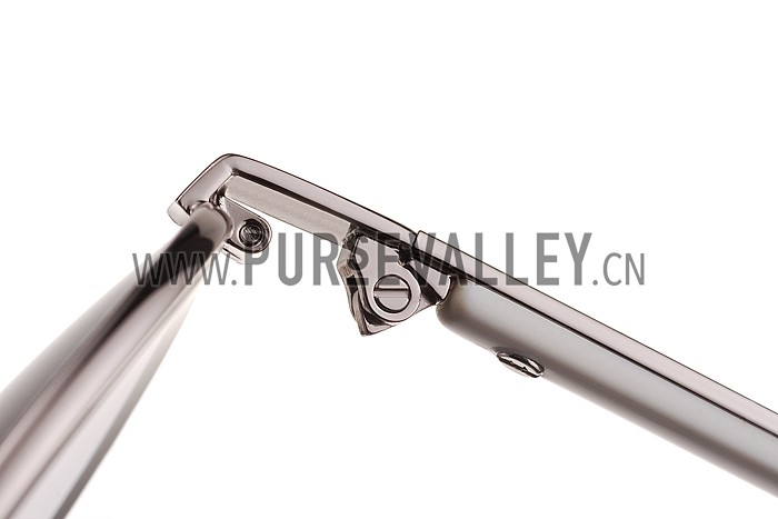 Gucci Aviator Web Detail White Temple Grey Lenses Sunglasses 308143