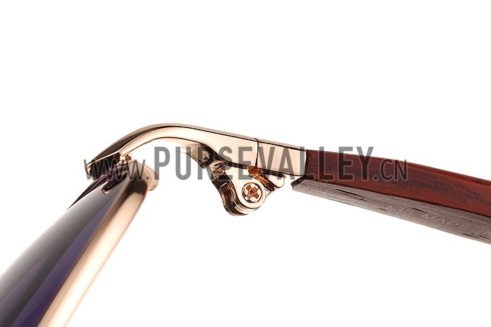 Cartier Aviator Gold Frame Grey Lenses Sunglasses 308125