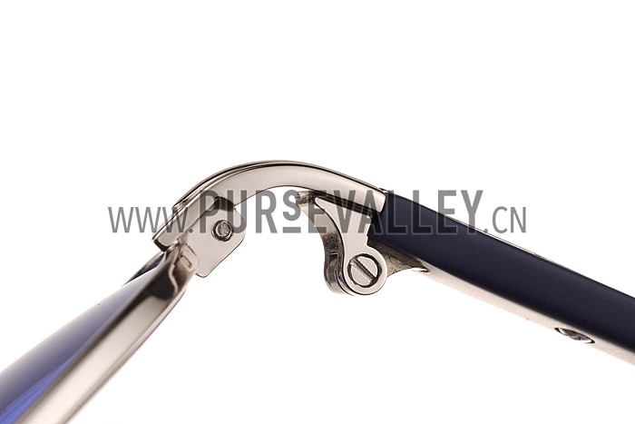 Prada Aviator Silver Frame Blue Lenses Sunglasses 308149