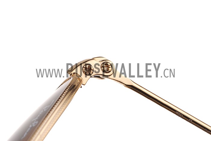 Ray Ban Round Gold Metal Frame Brown Lenses Sunglasses 308158