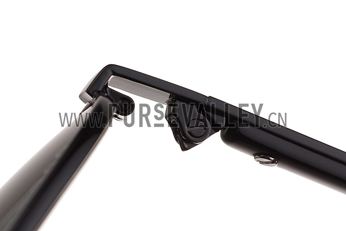 Gucci Aviator Web Detail Black Temple Black Lenses Sunglasses 308140