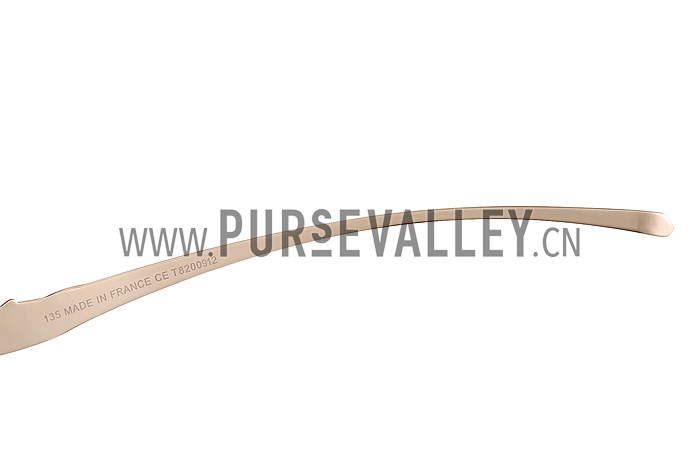 Cartier Panthere Aviator Gold Frame Brown Lenses Sunglasses 308185