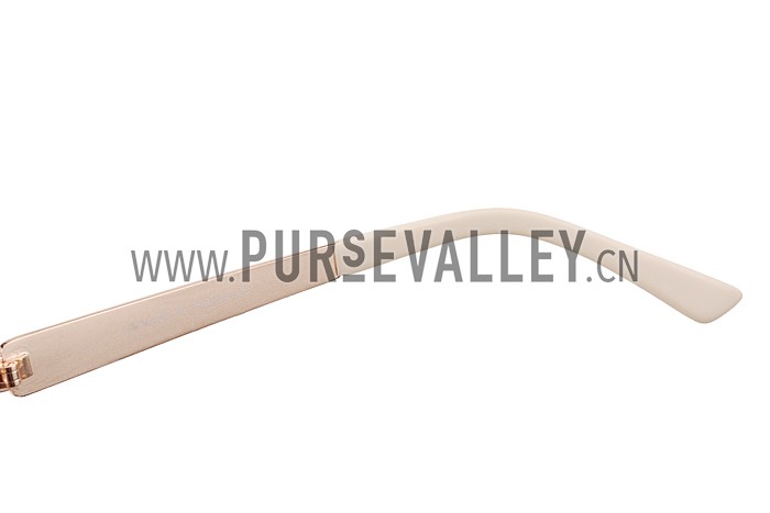 Cartier Wild Panthere Detail Beige Frame Gold Temples Sunglasses 308189