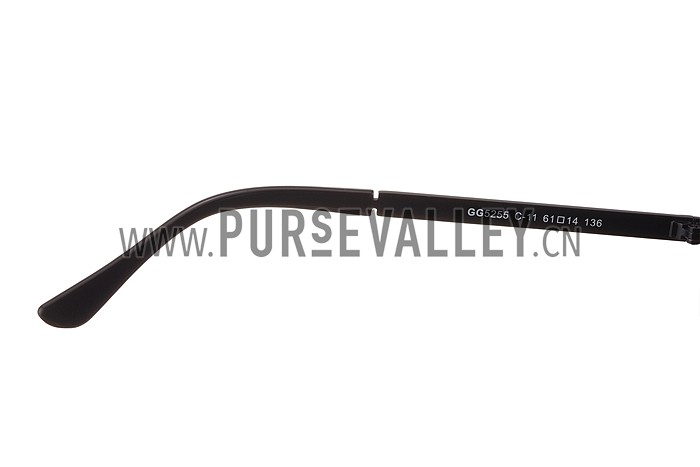 Gucci Aviator Wrap Black Frame Green Lens Sunglasses 308210