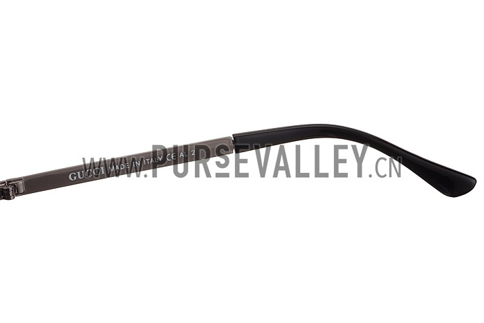 Gucci Aviator Wrap Silver Frame Grey Lens Sunglasses 308211