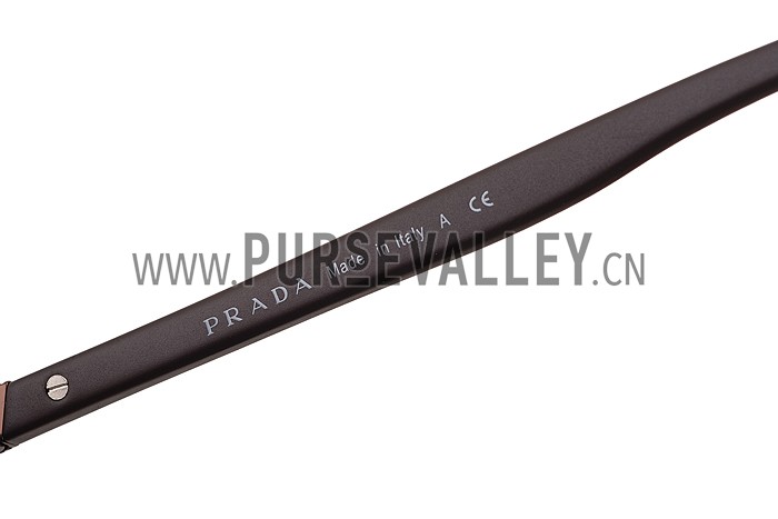 Prada Square Linea Rossa Logo Brown Frame Sunglasses 308219