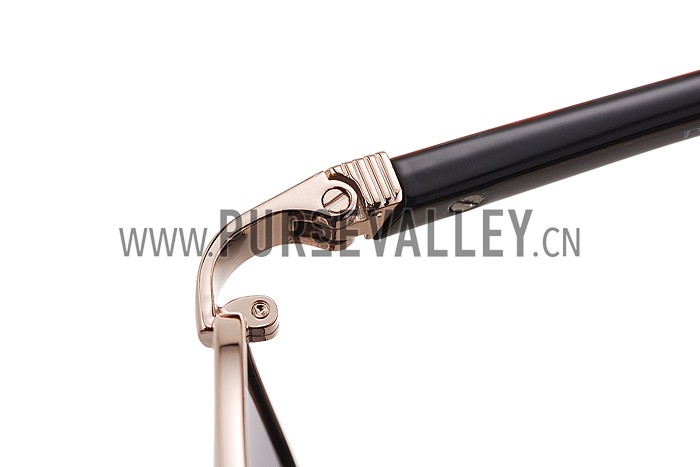 Prada Square Linea Rossa Logo Gold Frame Sunglasses 308220