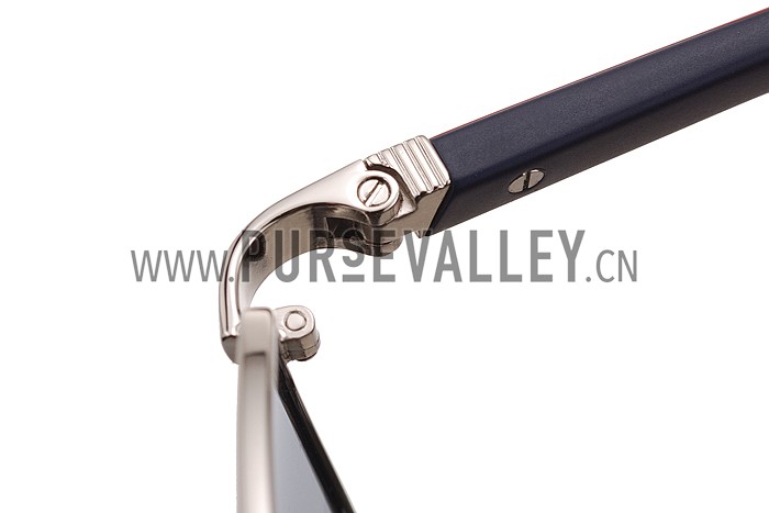 Prada Square Linea Rossa Logo Silver Frame Sunglasses 308221