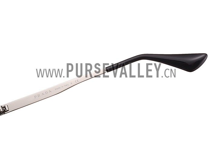 Prada Aviator Linea Rossa Logo Silver Frame Sunglasses 308226