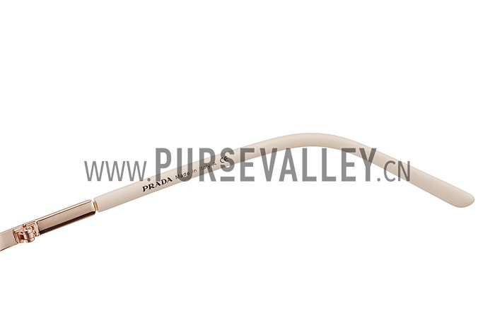 Prada Aviator Gold Frame Beige Temples Sunglasses 308227