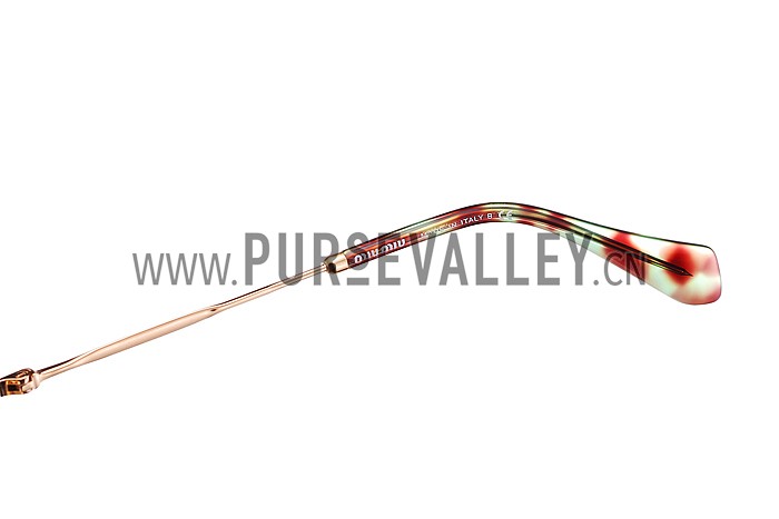 Miu Miu Oversized Square Half Frames Light Green Sunglasses 307896