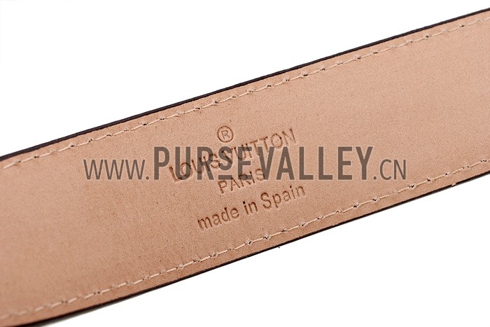 Louis Vuitton Replica Arrow Shaped Brass Hook Buckle Damier Canvas Leather Belt