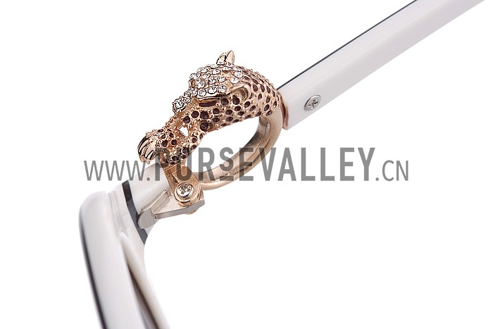 Cartier Panthere Decor Jewelry White Sunglasses 307783