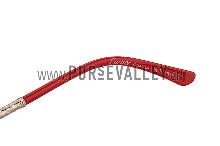 Cartier Owl Motif Red Sunglasses 307791