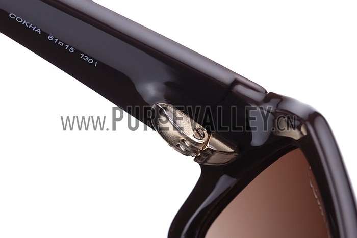 Gucci Oversized Square Leather Brown Sunglasses 307816