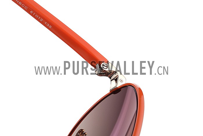 Gucci Aviator With Gucci Logo Orange Sunglasses 307825