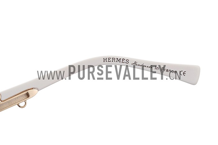 Hermes Carriage Motif White Sunglasses 307833