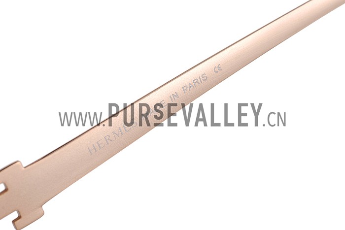 Hermes H Logo Leather Brown Sunglasses 307847