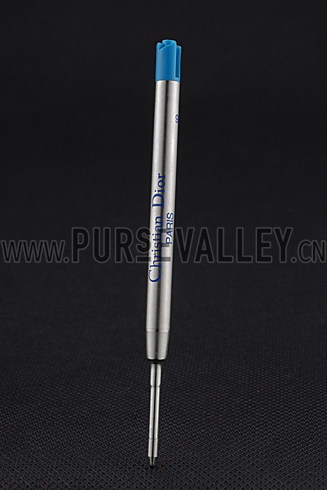 Christian Dior Gold Rimmed Silver Embossed Lower Body Black Ballpoint Pen 622726