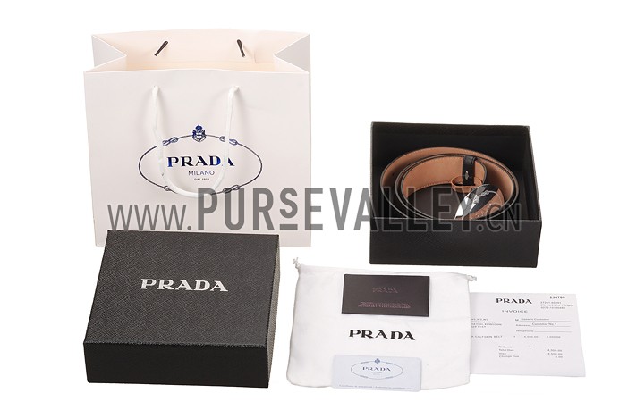 Prada Black Leather Belt