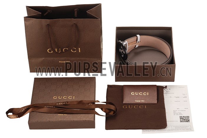 Gucci White Leather Belt with Interlocking G Buckle