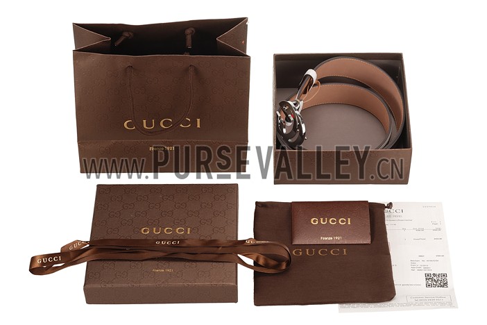 Gucci Web Leather Belt with Interlocking G Buckle
