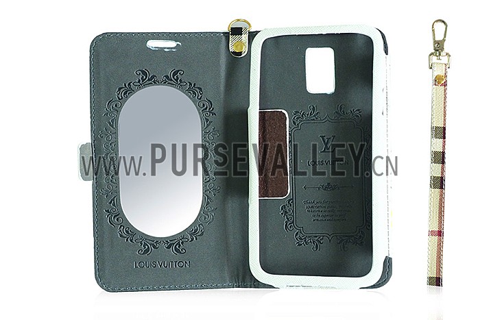 Burberry Wallet Case with Mirror for Galaxy S5 Yellow