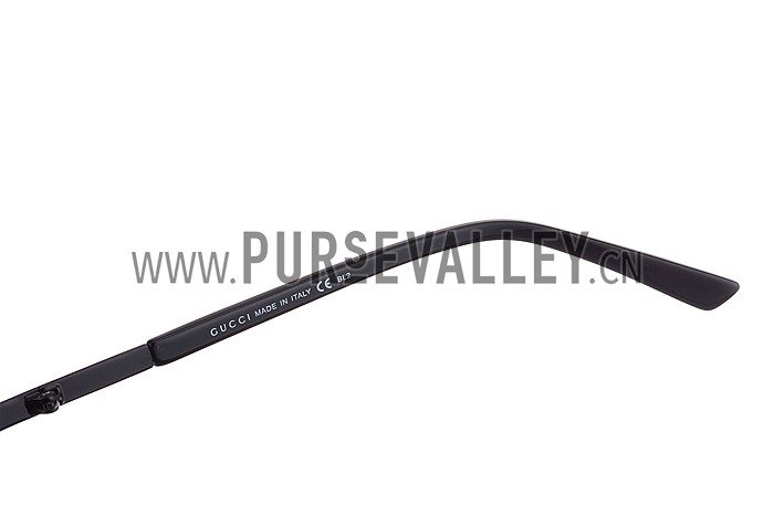 Gucci Aviator Gucci Logo On Lens Black Frame Sunglasses 307892