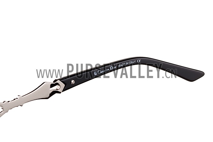 Christian Dior Cat Eye With 3 Stars Black Silver Sunglasses 308023