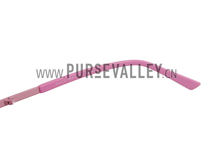 Gucci Aviator Gucci Logo On Lens Pink Frame Sunglasses 307889