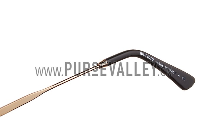 Miu Miu Rounded Cut Off Cat-Eye Black Sunglasses 308040