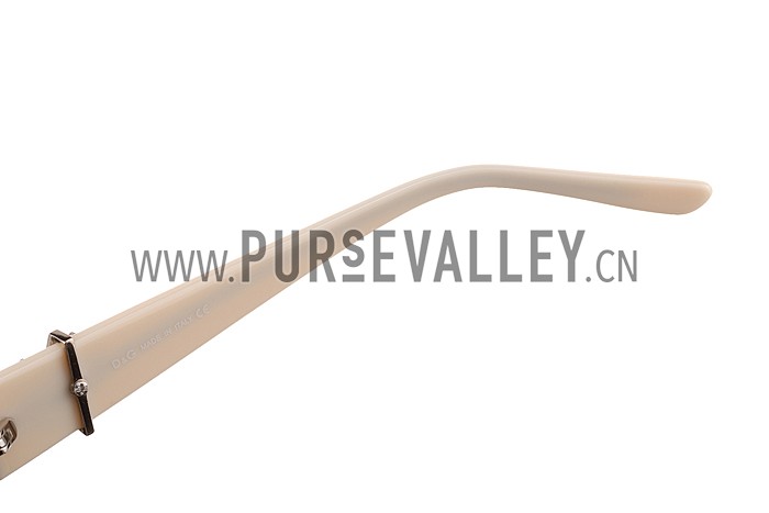 Dolce and Gabbana White With Silver Roses Sunglasses 308028