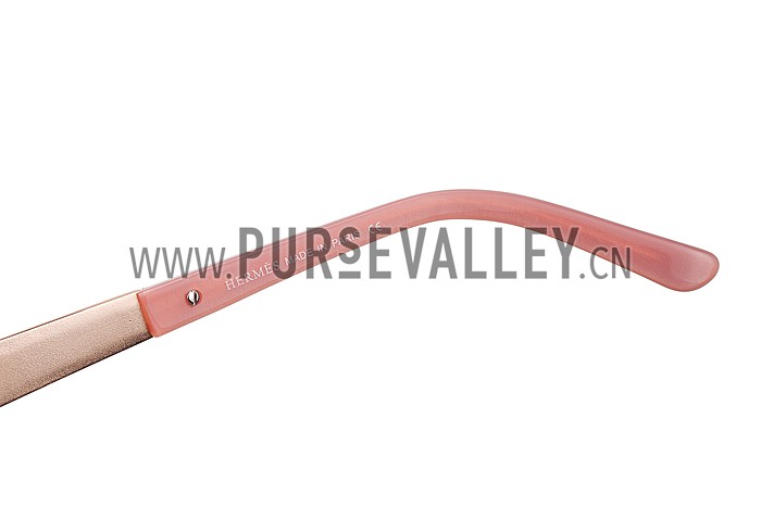 Hermes Oversized Round Frame Black Sunglasses with Metal Carriage Detail 308106