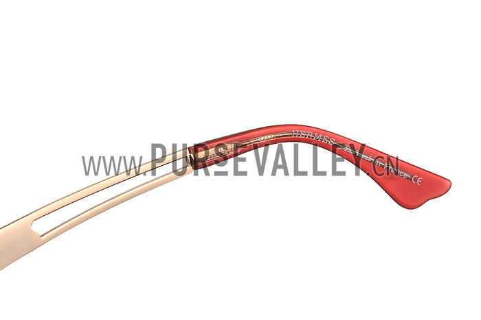 Hermes Studded Carriage Detail Orange Frame Sunglasses 308095