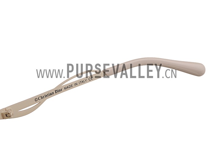 Christian Dior Demoiselle White Frame Brown Lenses Sunglasses 308120