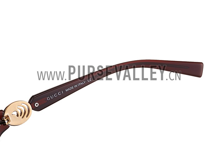 Gucci Elegant Oval Shaped Brown Sunglasses 308033