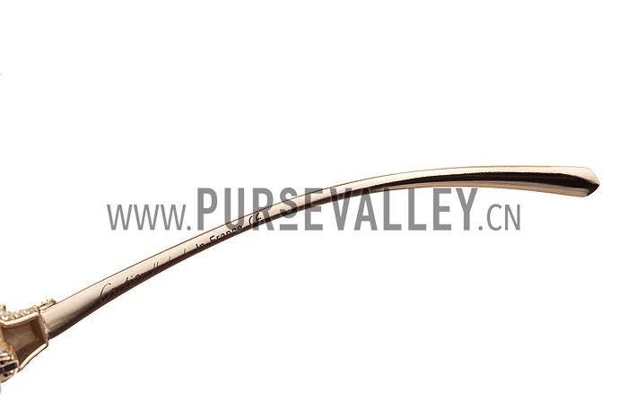 Cartier Panthere Wild de Cartier White Frame Sunglasses 308070