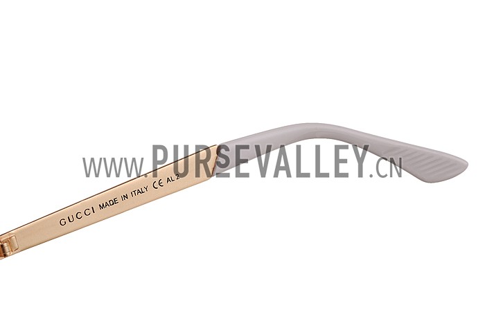 Gucci Signature Logo Gold Frame Brown Lenses Sunglasses 308145