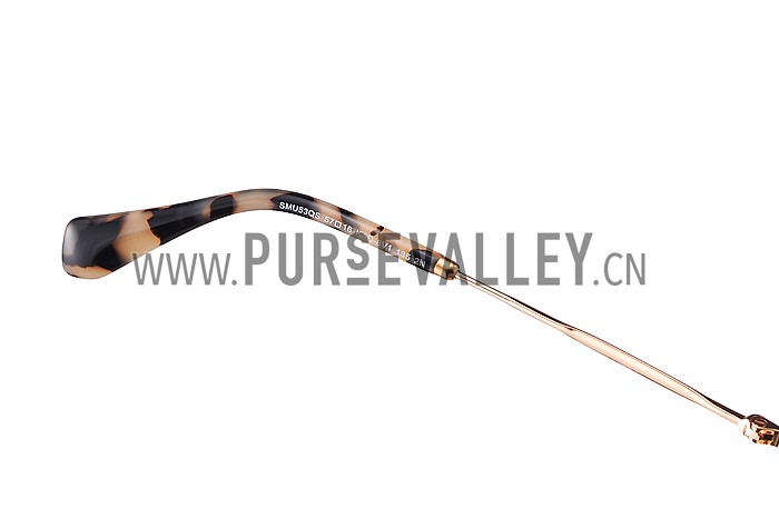 Miu Miu Oversized Square Half Frames Printed Sunglasses 307898