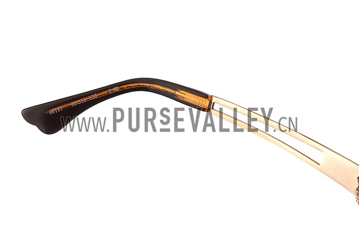 Hermes Studded Carriage Detail Brown Frame Sunglasses 308093