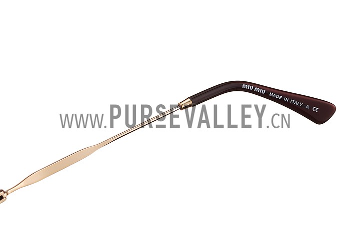 Miu Miu Cut Off Cat-Eye Brown Sunglasses 308036